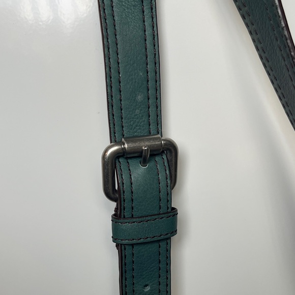 Fossil Dark Green/Blue Leather Crossbody Bag - Picture 11 of 11